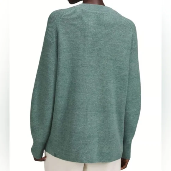 Lululemon Merino Wool Blend Ribbed Crewneck Sweater Tidewater Teal Size 8 - Picture 2 of 12